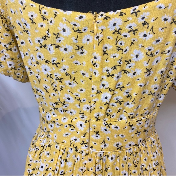 Mooloola Bright Yellow Floral Mini Dress Size 10 - Picture 9 of 12